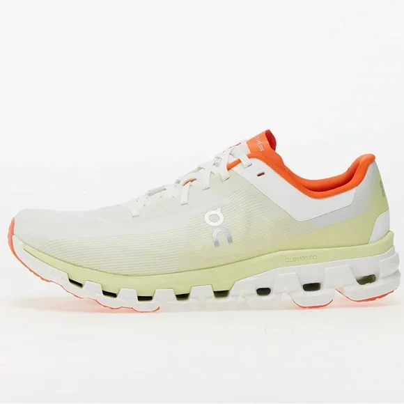 ON Cloud Women’s 11 Cloudflow 4 White Hay Orange  Running Sneaker Tennis Shoes - Picture 2 of 12